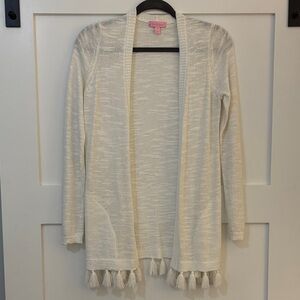 Lilly Pulitzer Open-Front Sweater with Tassels